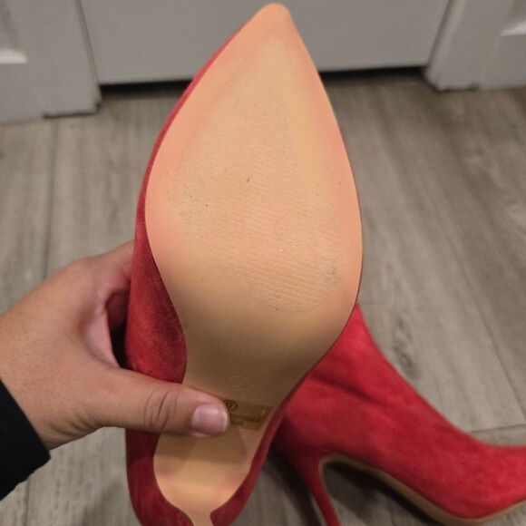 Olivia Ferguson Women's Elegant High Stiletto Heel Soft Faux Suede Boots sz 9 - Picture 7 of 14